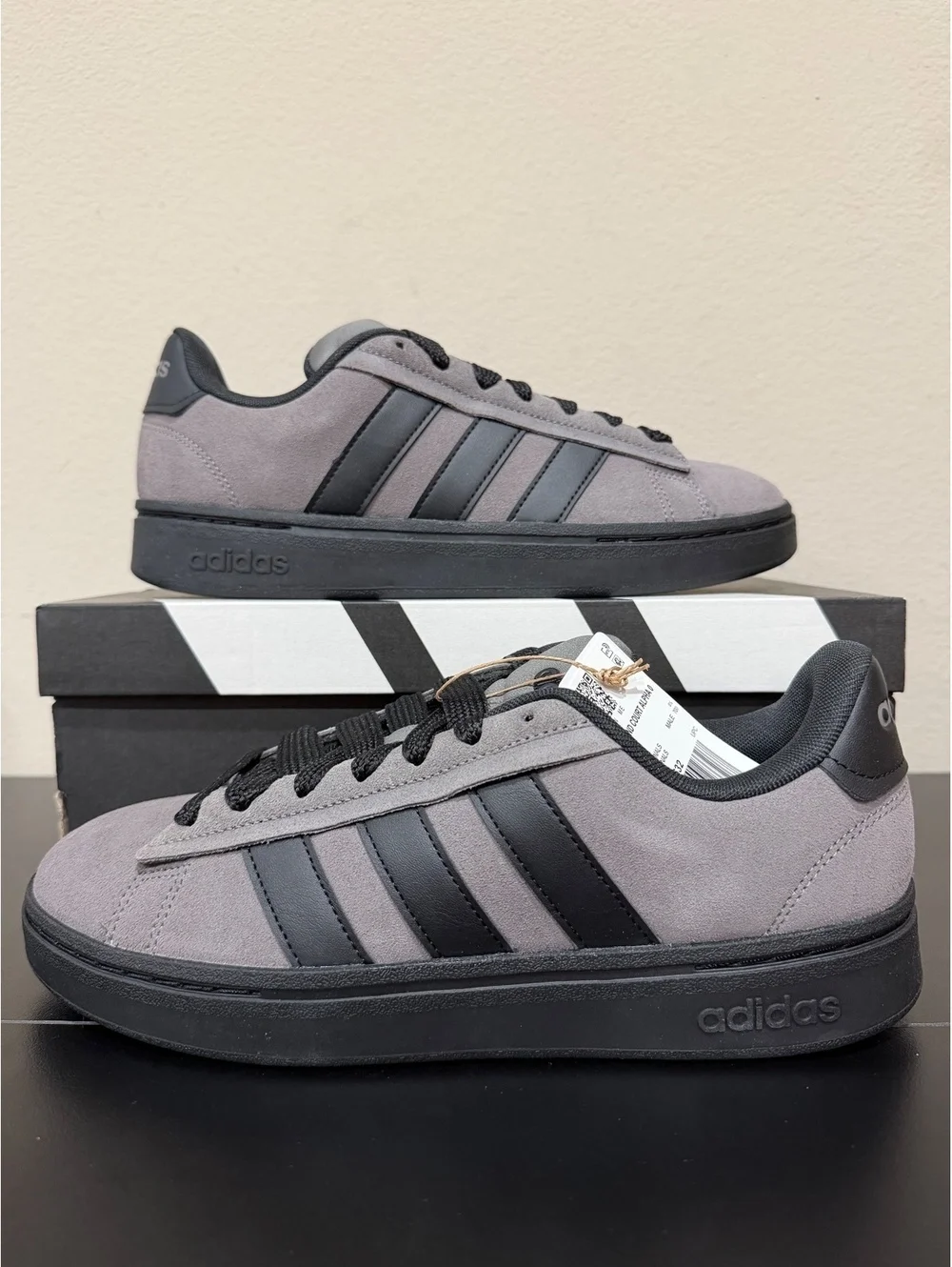 Size 9 - Adidas Grand Court Alpha 00s “Charcoal Black”
